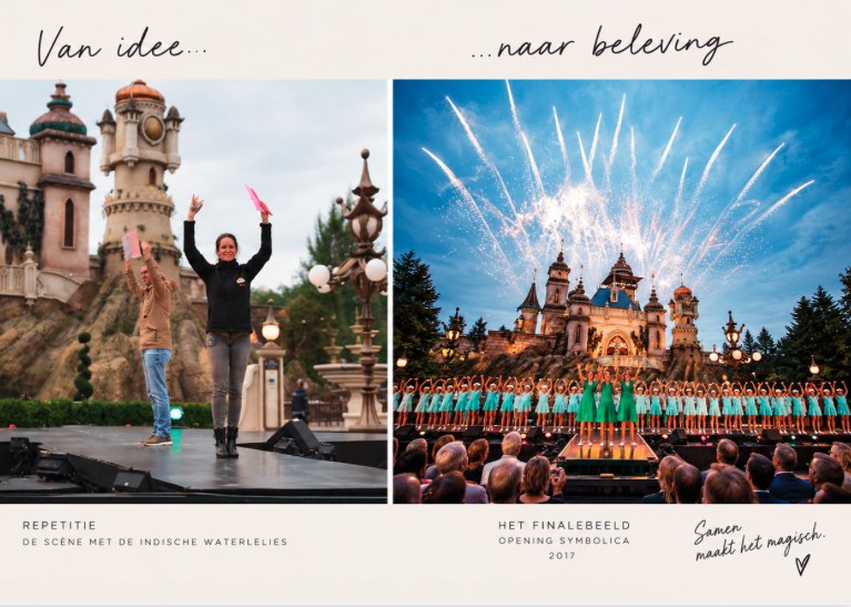 Van repetitie van de Indische Waterlelies naar het finalebeeld van de opening van Symbolica in 2017